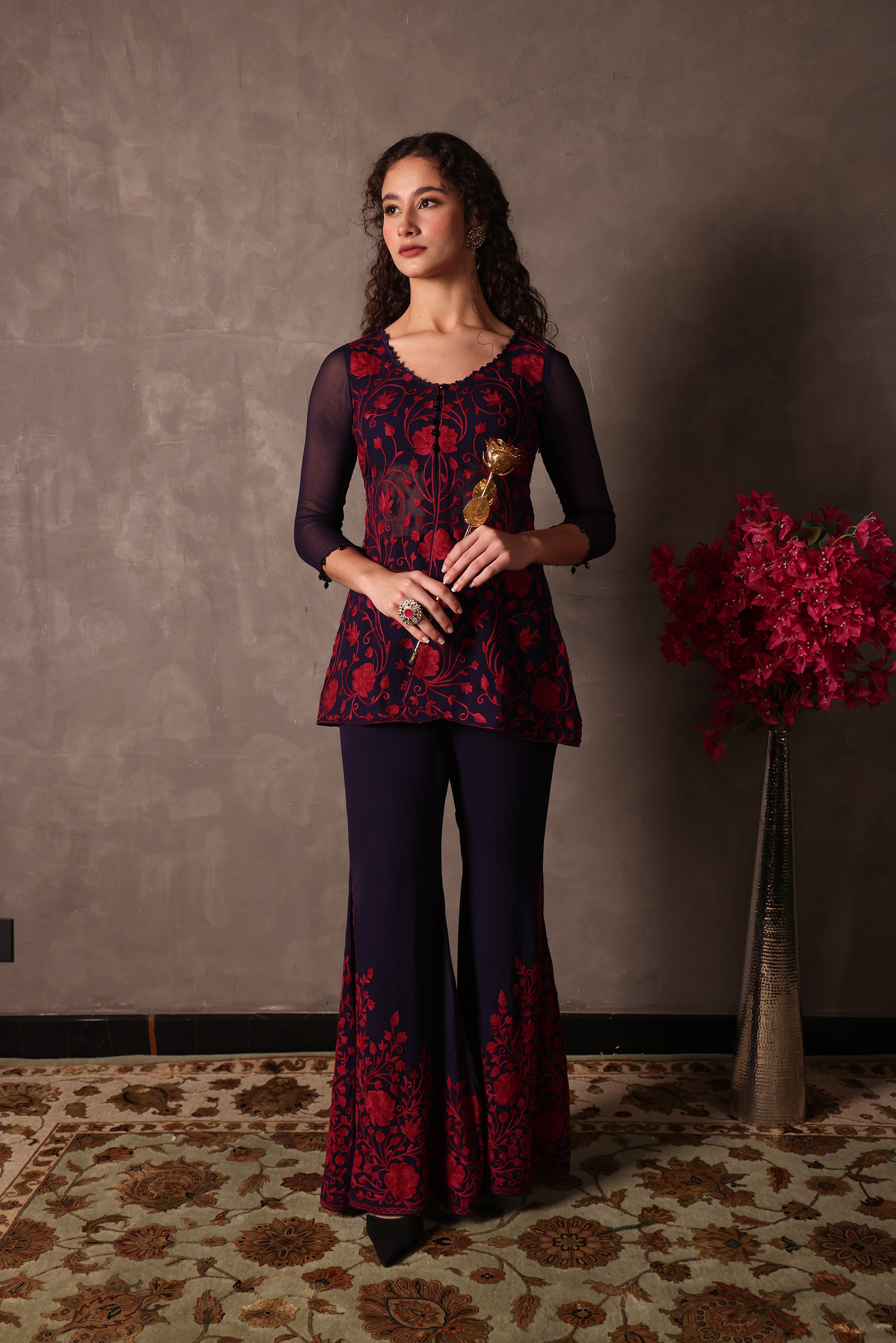 Midnight Georgette Short Kurta Set