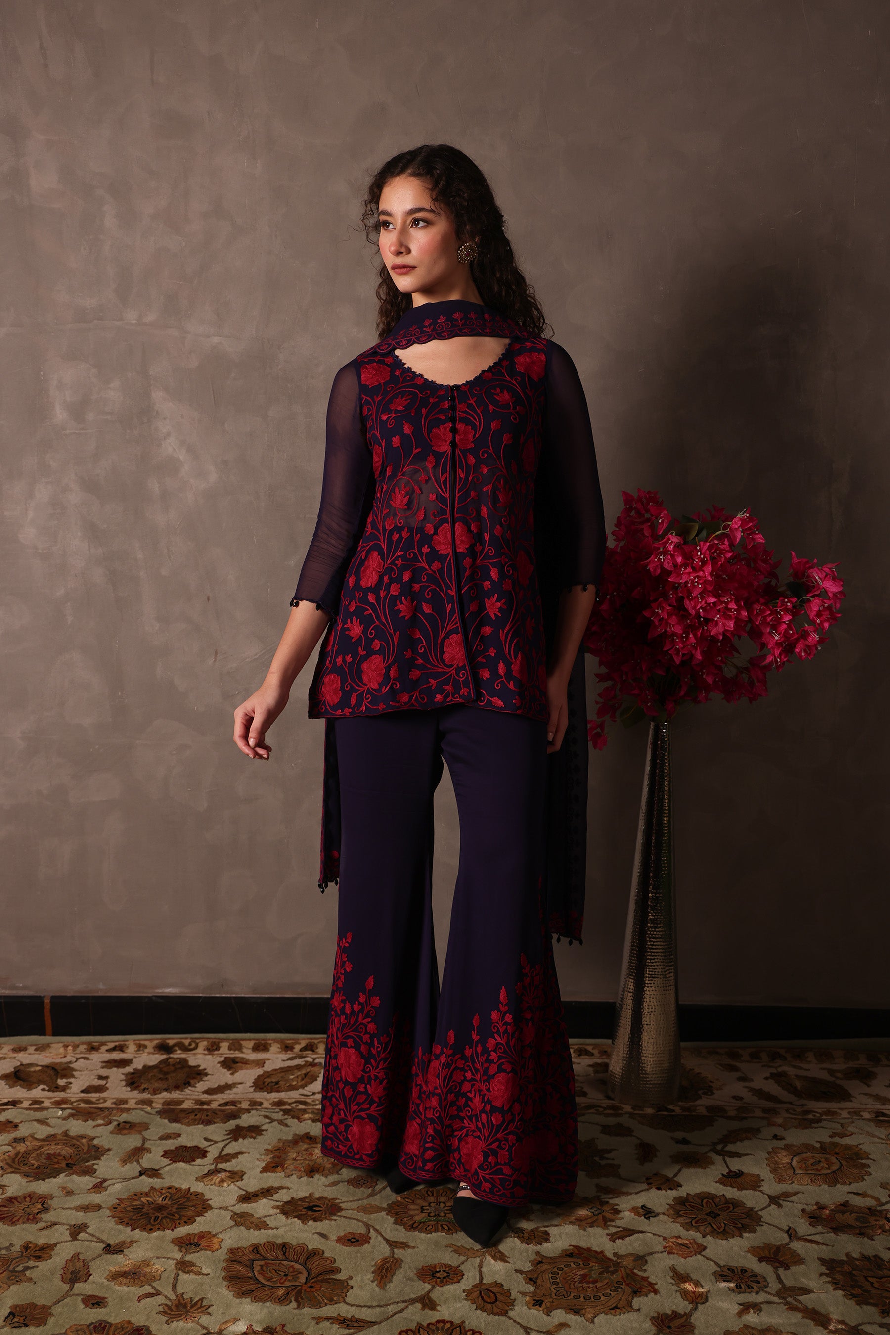 Midnight Georgette Short Kurta Set