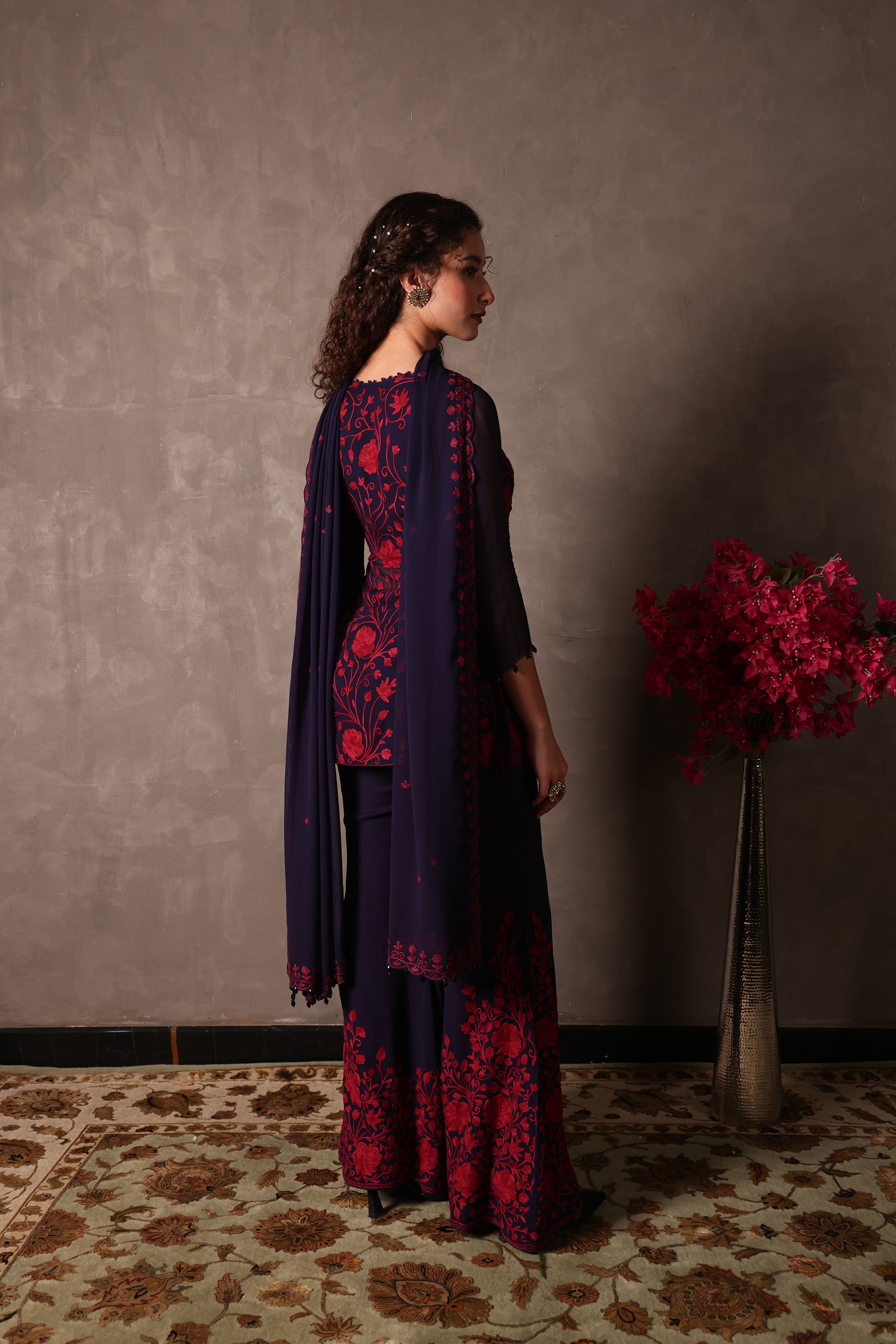 Midnight Georgette Short Kurta Set