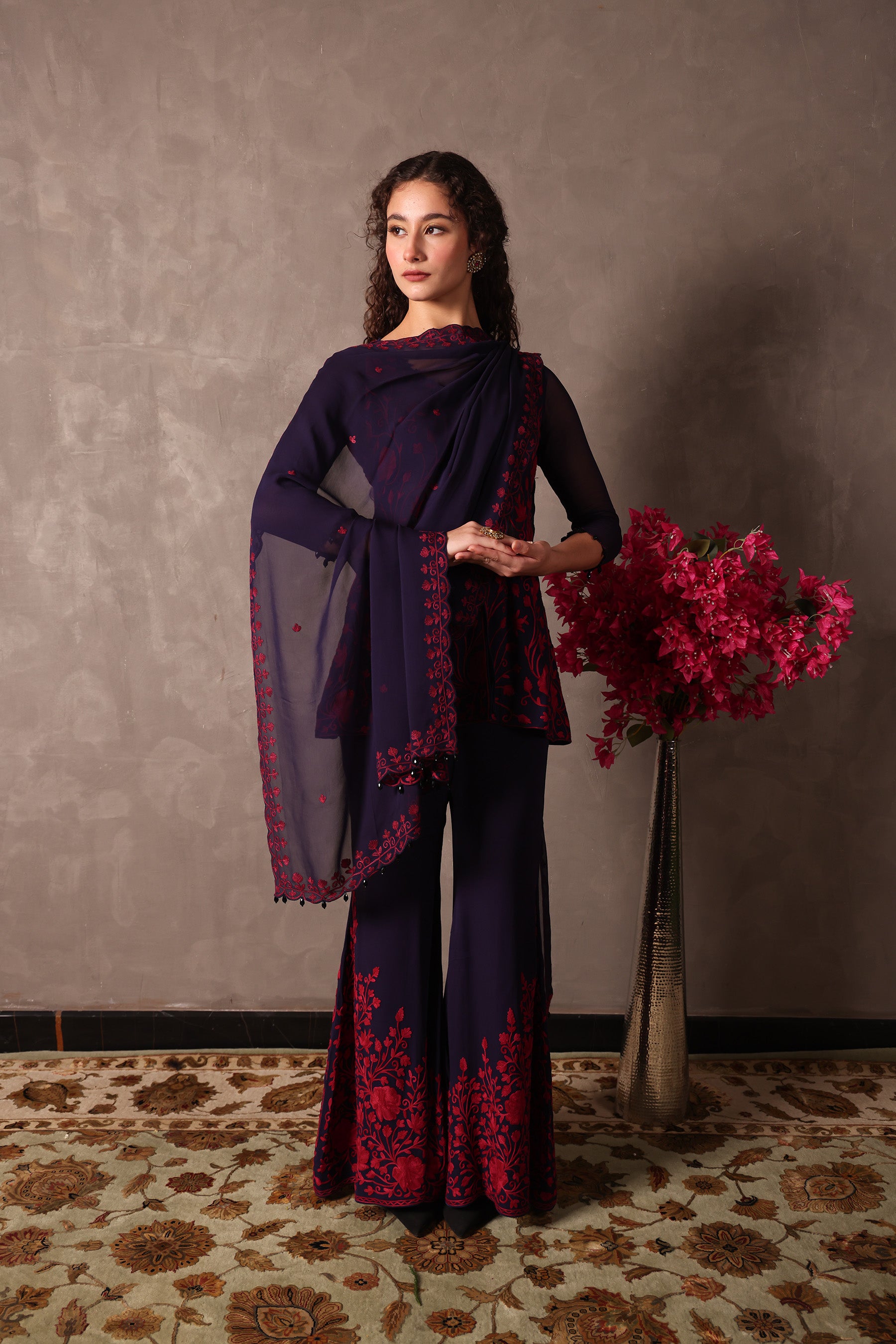 Midnight Georgette Short Kurta Set