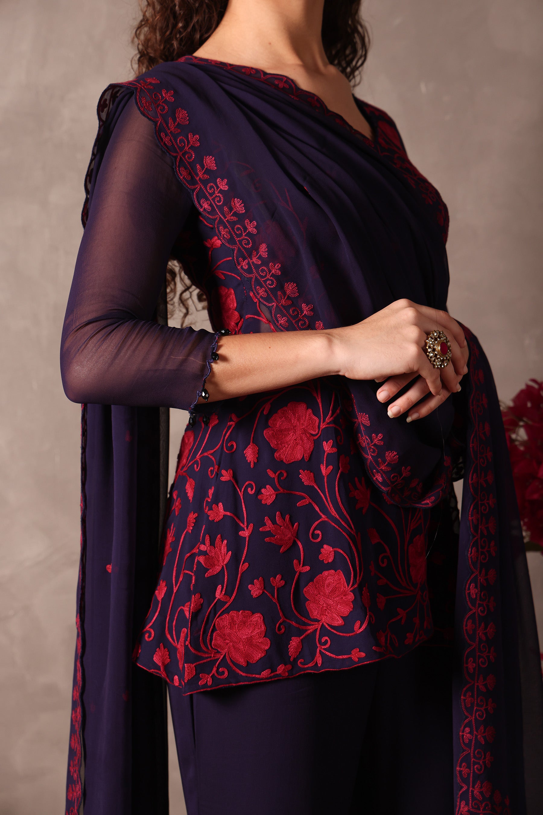 Midnight Georgette Short Kurta Set