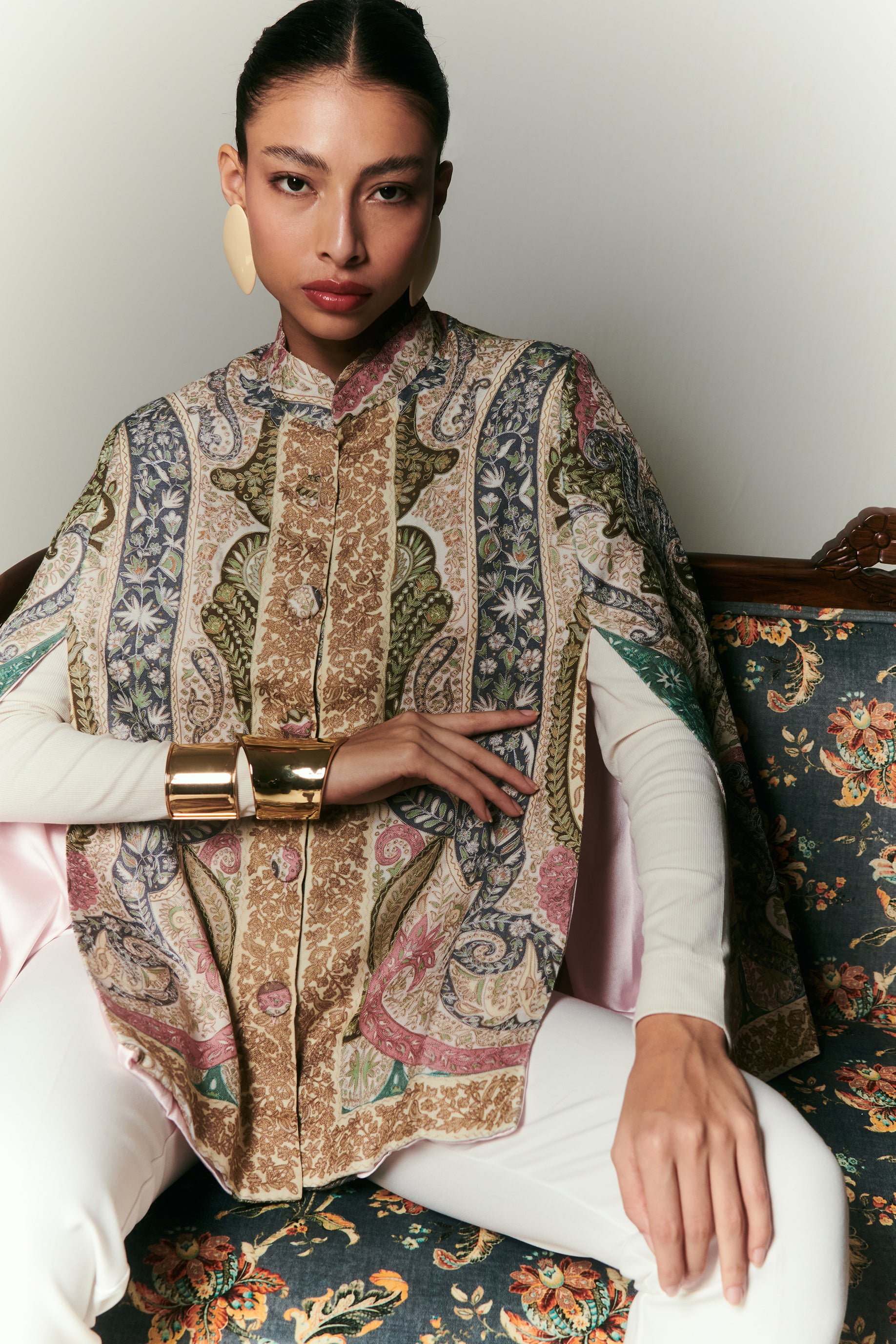 Kalamkari Fine Wool Cape