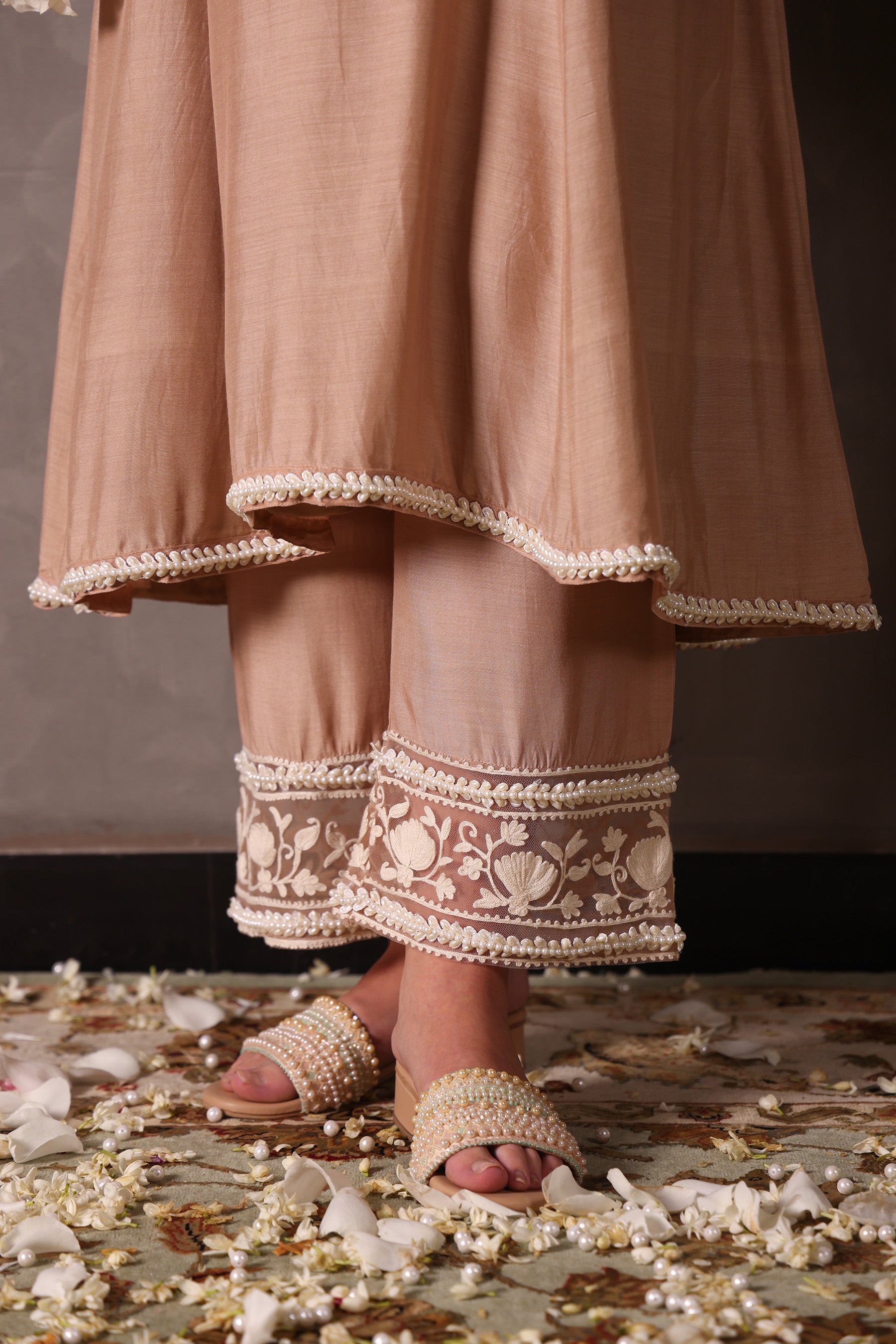 Kashmiri Pheran Suit Set - Sand