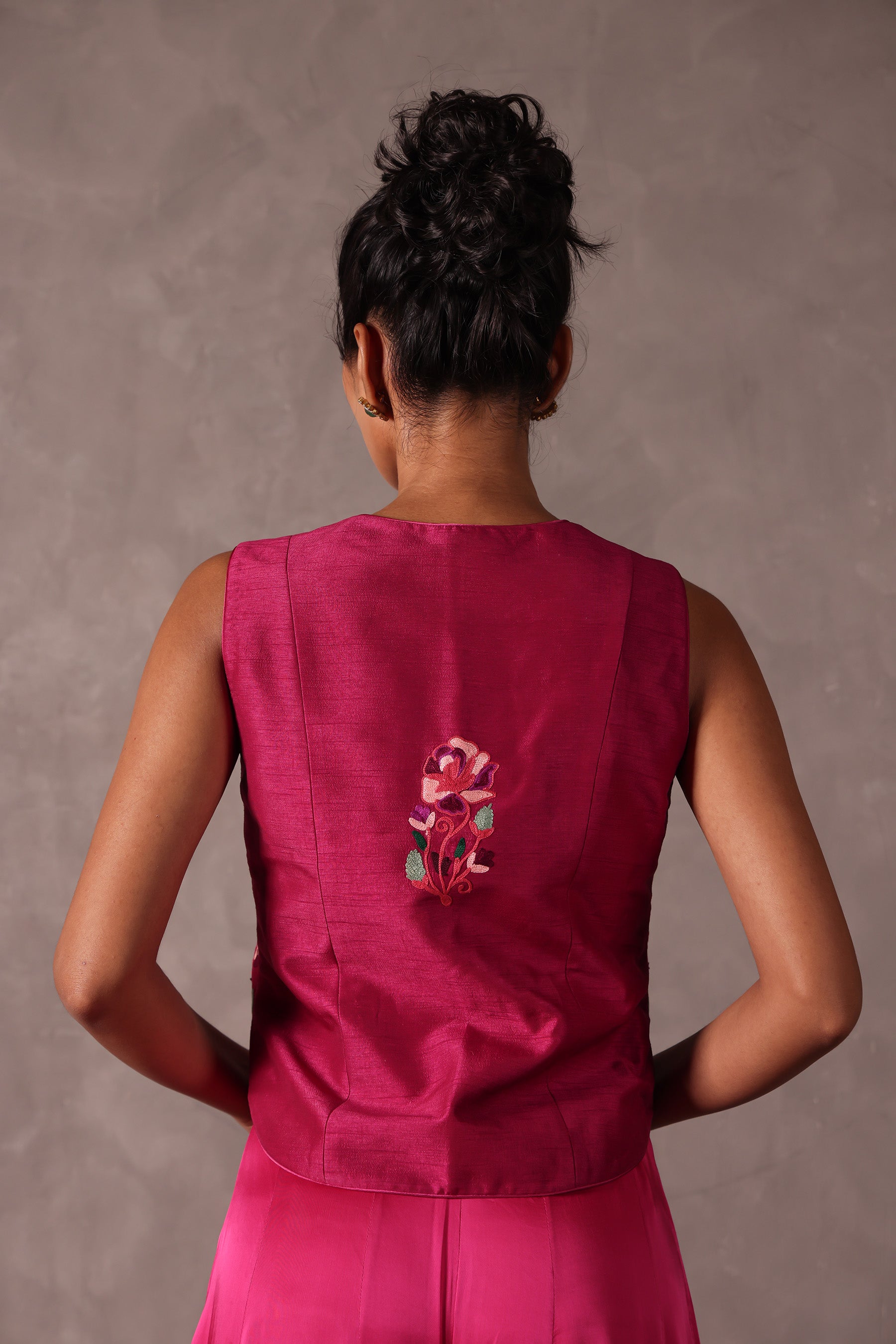 Kashmiri Raw Silk Sharara Jacket Set