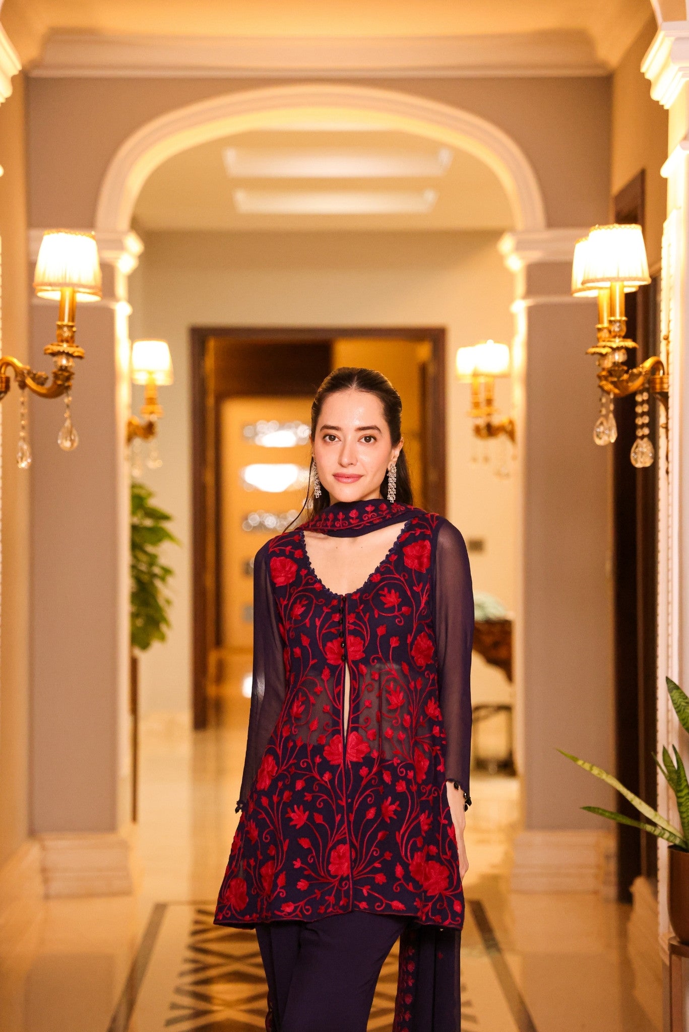Midnight Georgette Short Kurta Set