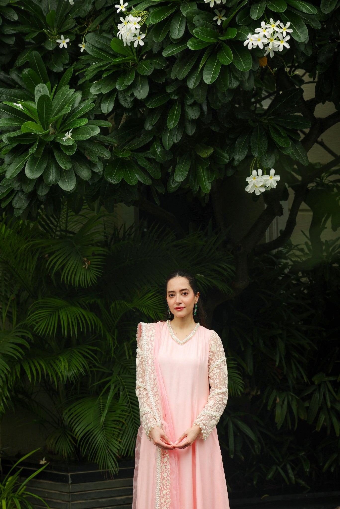 Pastel Pink Kashmiri Pheran Suit Set