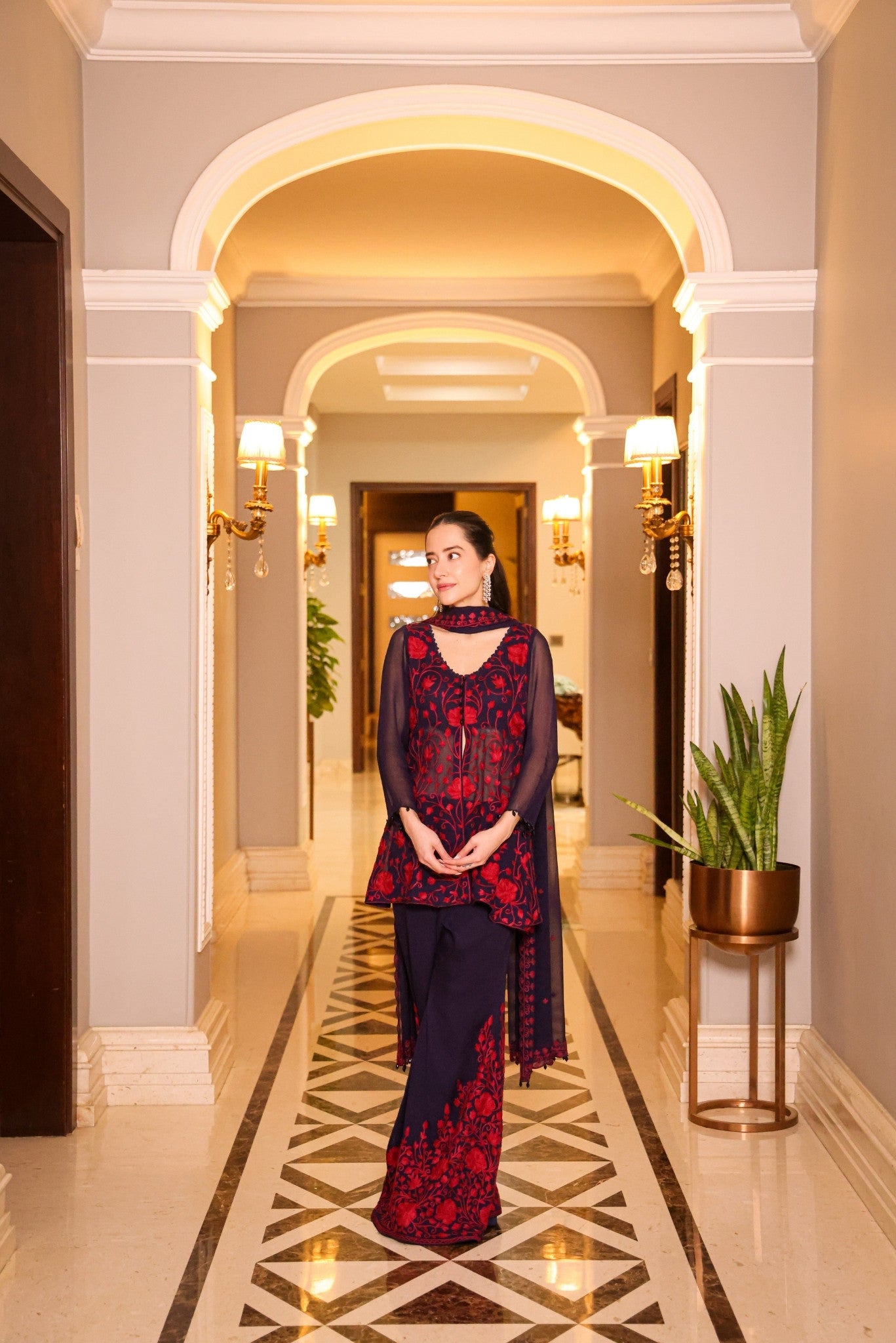 Midnight Georgette Short Kurta Set
